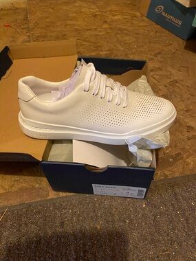 Cole Haan Men’s White Perforated Leather Sneaker